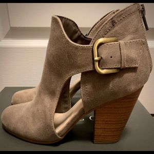 Gray ankle booties